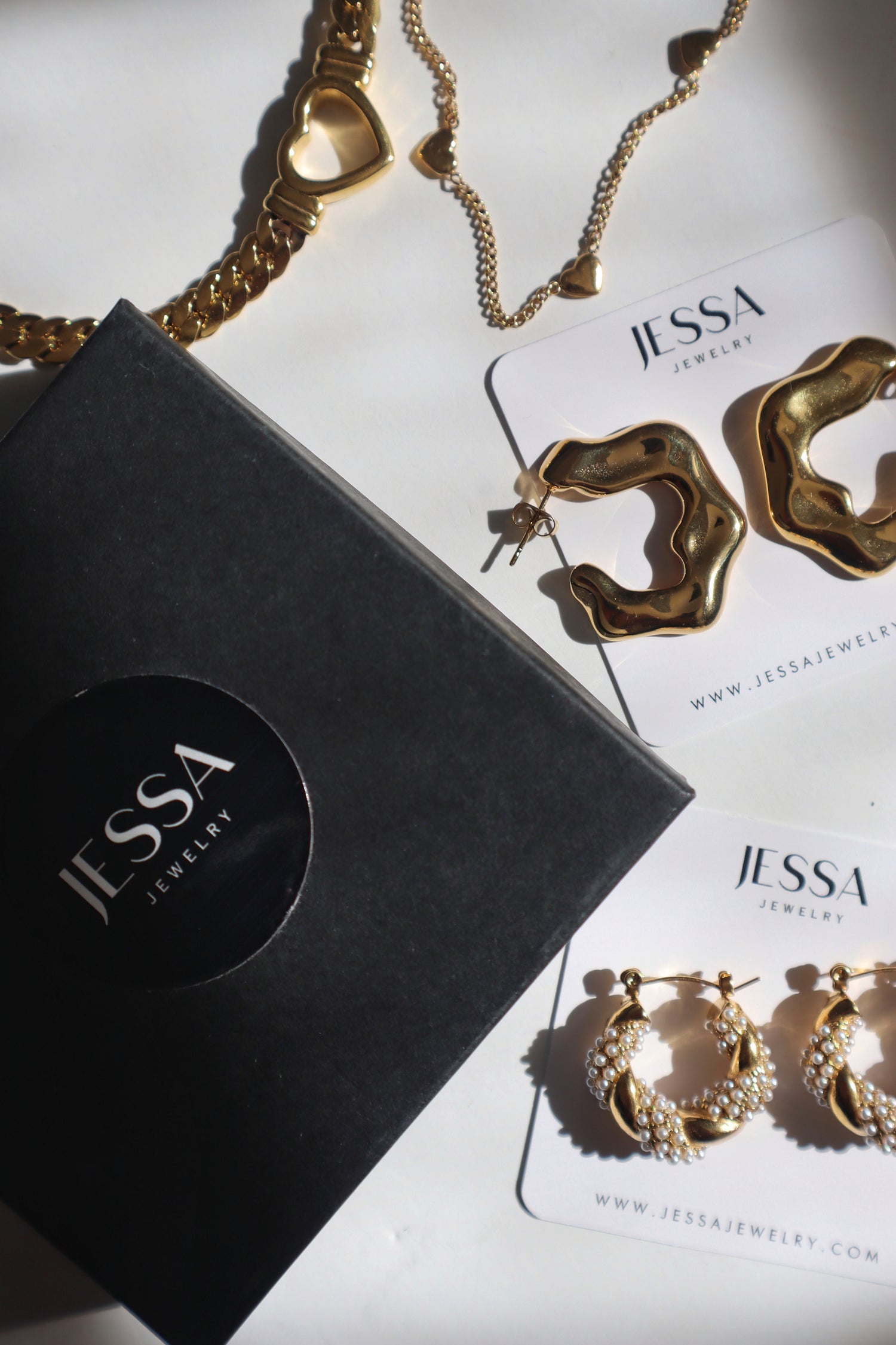 NEW ARRIVALS - JESSA JEWELRY | GOLD JEWELRY; earrings, rings, necklaces, jewelry storage; gold jewelry for everyday wear, minimalistic jewelry