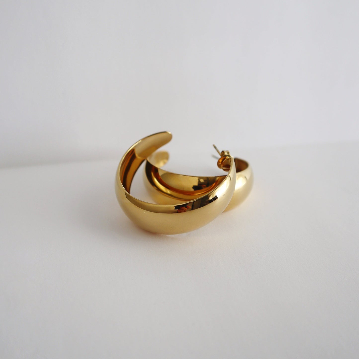 Gabi Hoops | Large Chunky Mirror Hoops