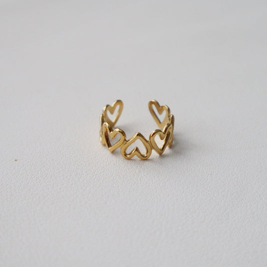 Heart Ring | Adjustable Ring - JESSA JEWELRY | GOLD JEWELRY; dainty, affordable gold everyday jewelry. Tarnish free, water-resistant, hypoallergenic. Jewelry for everyday wear