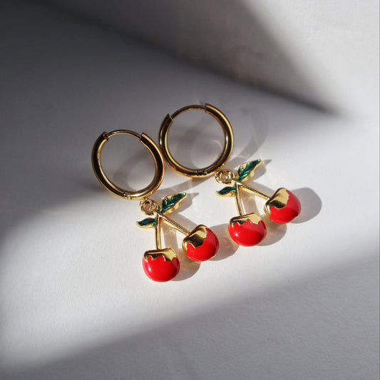 Cherry Charm Hoops