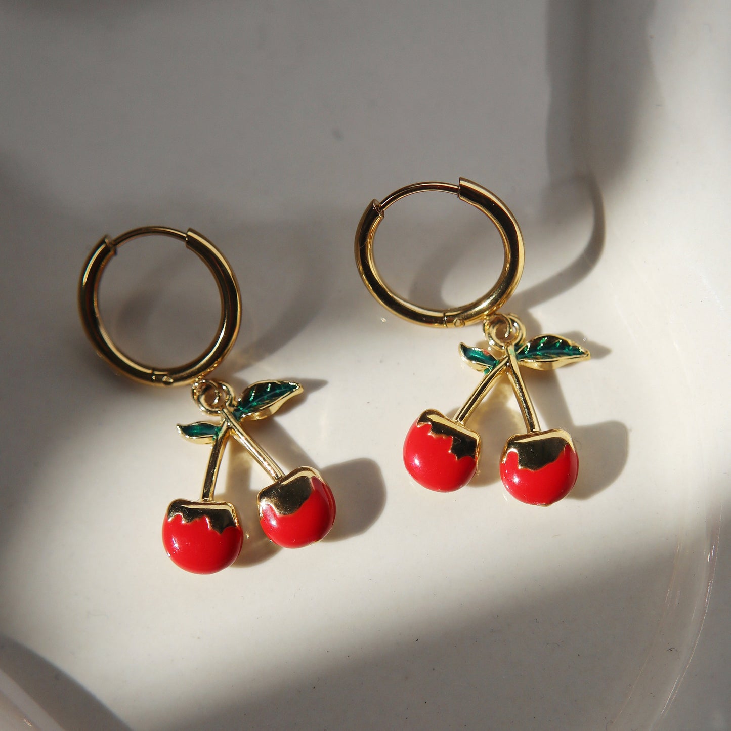 Cherry Charm Hoops