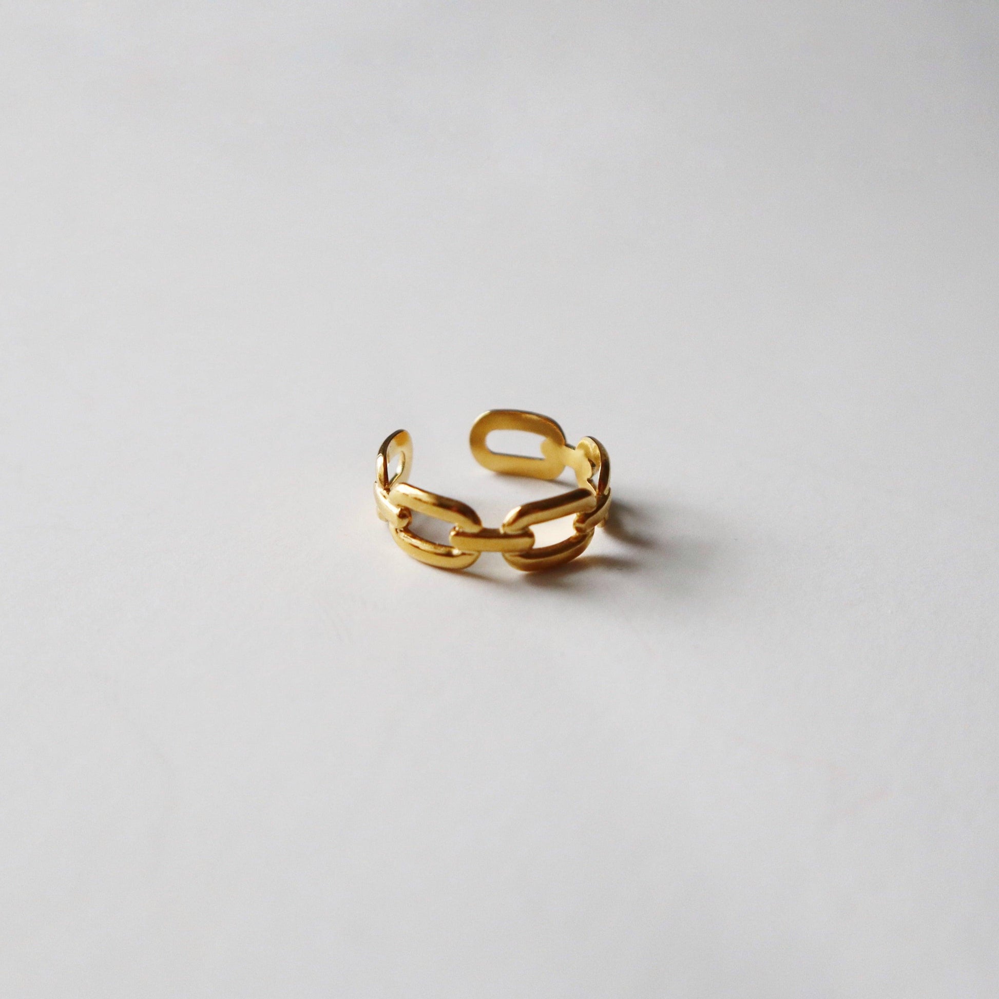 Chain Link Ring | Adjustable Ring - JESSA JEWELRY | GOLD JEWELRY; dainty, affordable gold everyday jewelry. Tarnish free, water-resistant, hypoallergenic. Jewelry for everyday wear