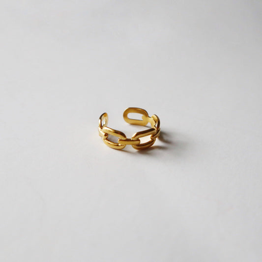 Chain Link Ring | Adjustable Ring - JESSA JEWELRY | GOLD JEWELRY; dainty, affordable gold everyday jewelry. Tarnish free, water-resistant, hypoallergenic. Jewelry for everyday wear