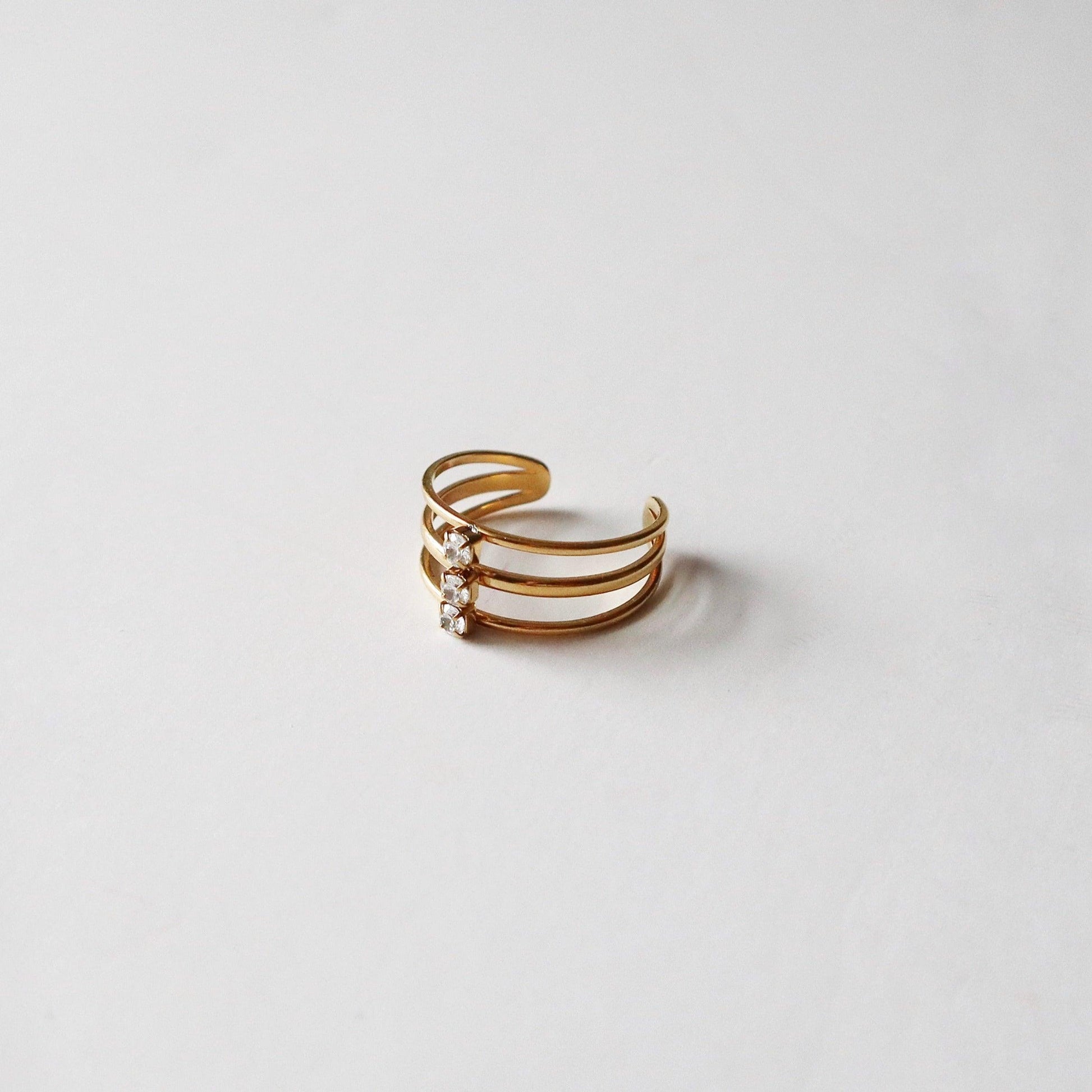 Noelle Ring | Adjustable Ring - JESSA JEWELRY | GOLD JEWELRY; dainty, affordable gold everyday jewelry. Tarnish free, water-resistant, hypoallergenic. Jewelry for everyday wear