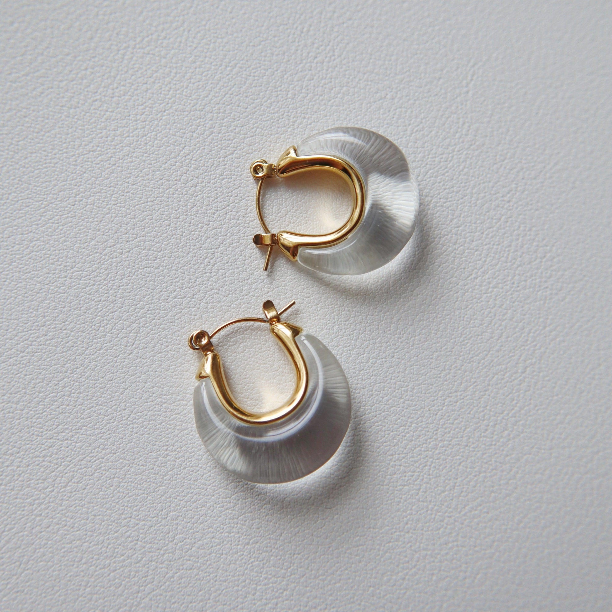 Millie Acrylic Hoops - JESSA JEWELRY | GOLD JEWELRY; dainty, affordable gold everyday jewelry. Tarnish free, water-resistant, hypoallergenic. Jewelry for everyday wear