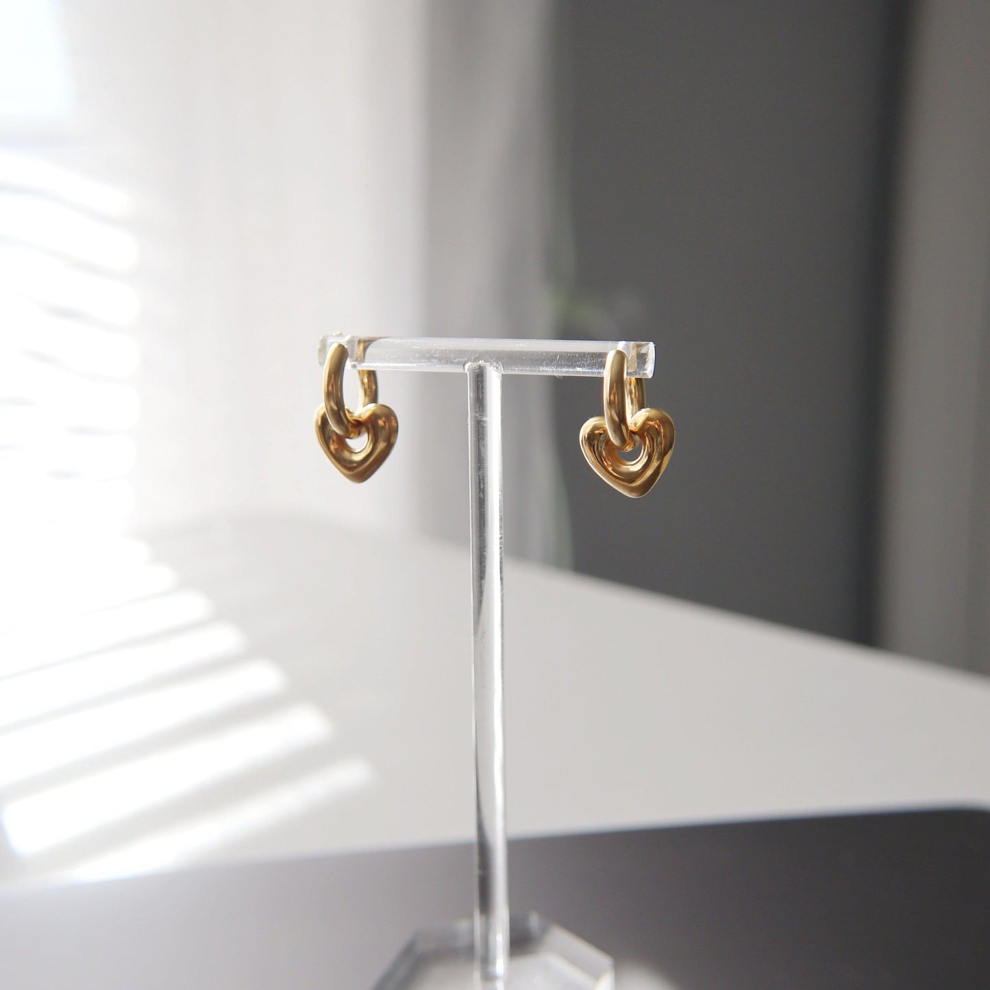 Puffy Heart Hoop Earrings - JESSA JEWELRY | GOLD JEWELRY; dainty, affordable gold everyday jewelry. Tarnish free, water-resistant, hypoallergenic. Jewelry for everyday wear