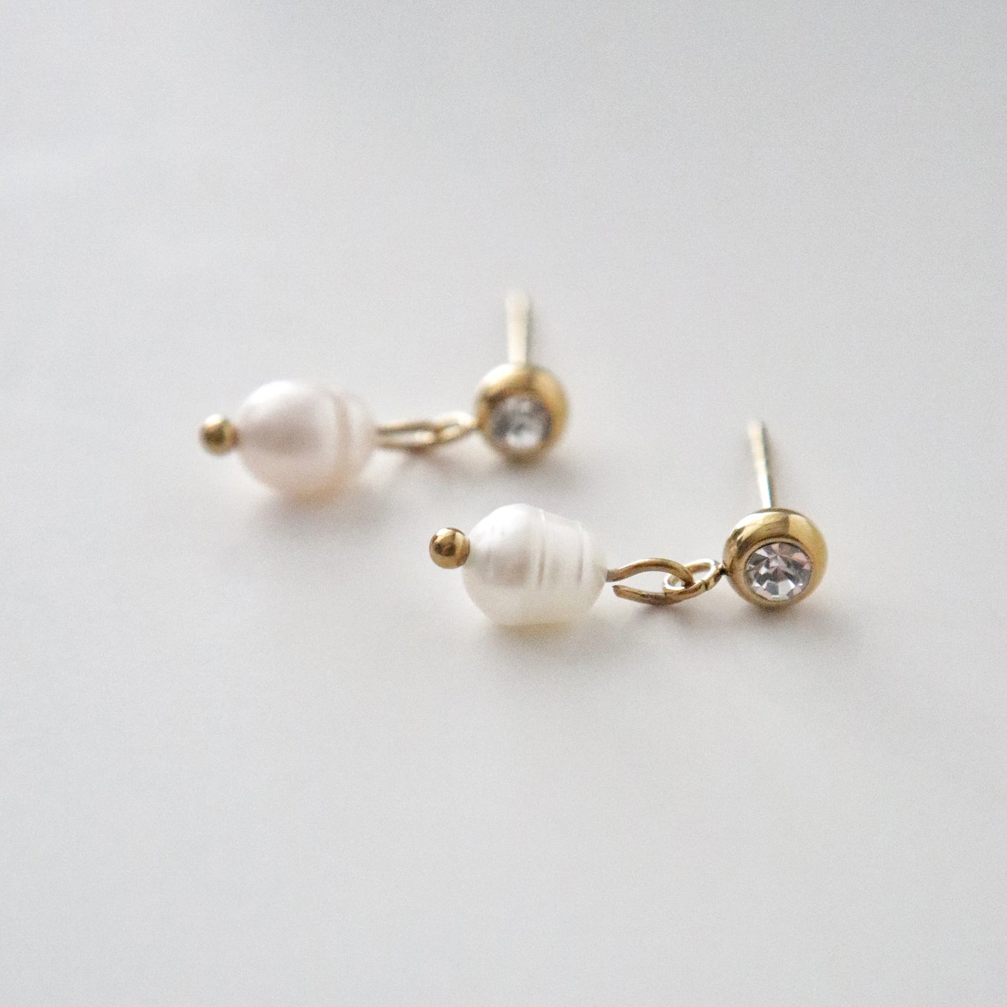 Isla Earrings | Dainty CZ Pearl Drop Earrings