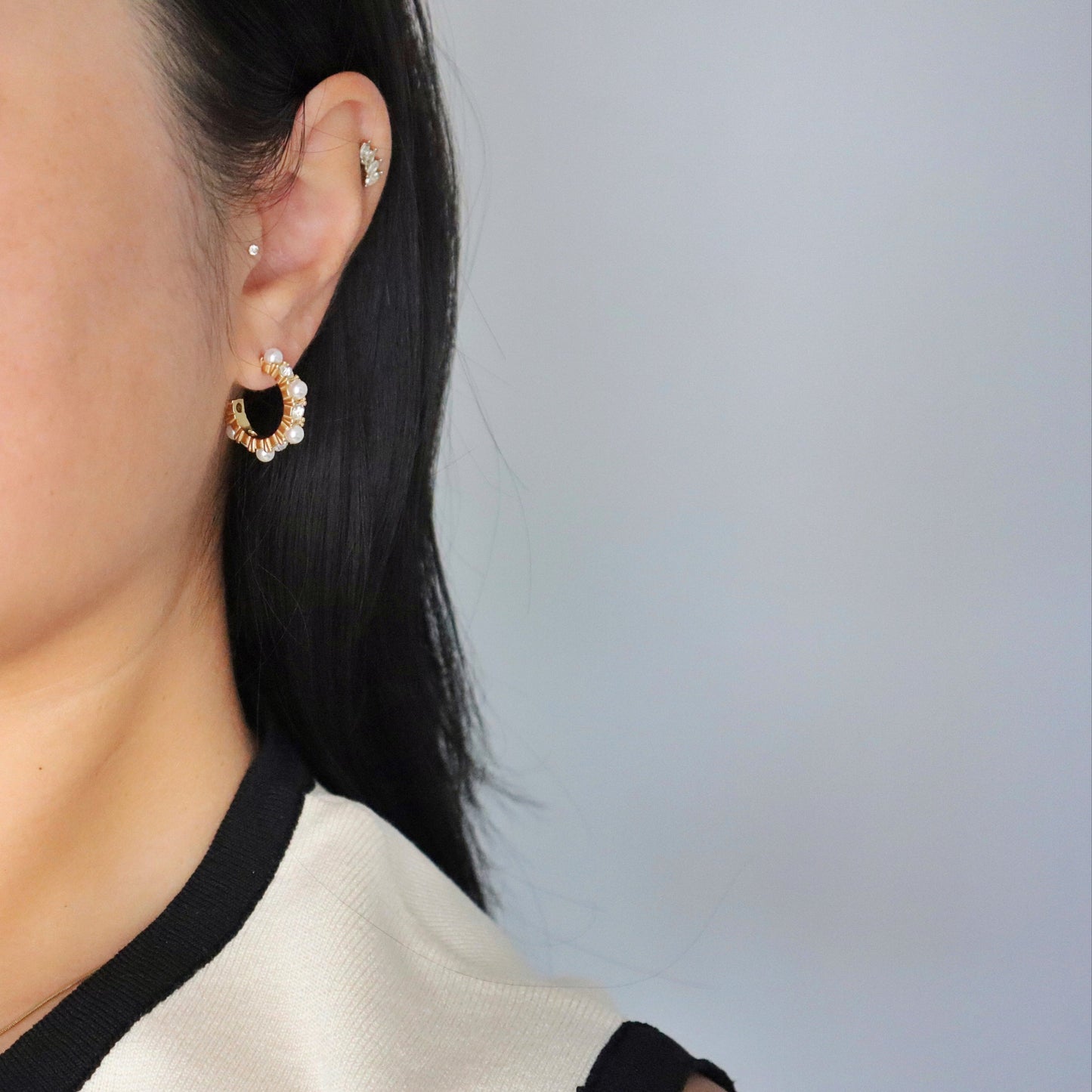 Lani Pearl and CZ Hoops | Lightweight Hoops