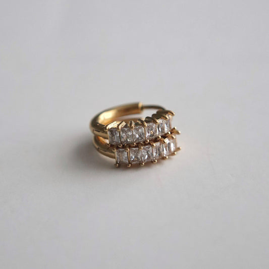 Baguette Hoops - JESSA JEWELRY | GOLD JEWELRY; dainty, affordable gold everyday jewelry. Tarnish free, water-resistant, hypoallergenic. Jewelry for everyday wear