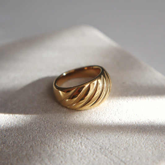 Croissant Dome Ring | Statement Ring - JESSA JEWELRY | GOLD JEWELRY; dainty, affordable gold everyday jewelry. Tarnish free, water-resistant, hypoallergenic. Jewelry for everyday wear