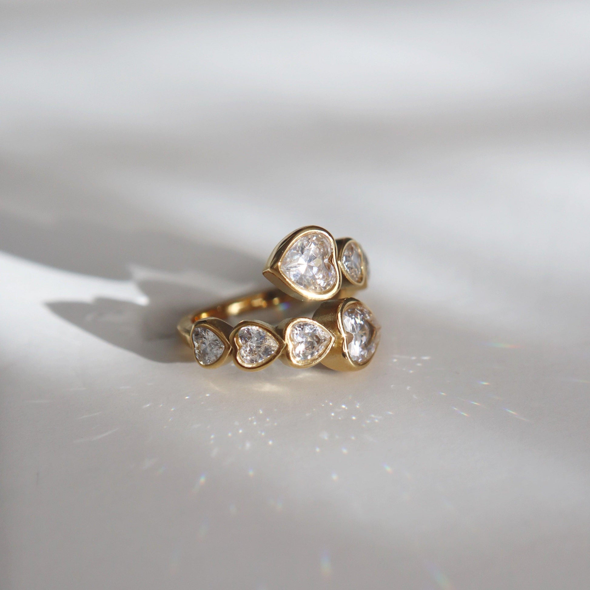 Hearts of Love Ring | Adjustable Ring - JESSA JEWELRY | GOLD JEWELRY; dainty, affordable gold everyday jewelry. Tarnish free, water-resistant, hypoallergenic. Jewelry for everyday wear