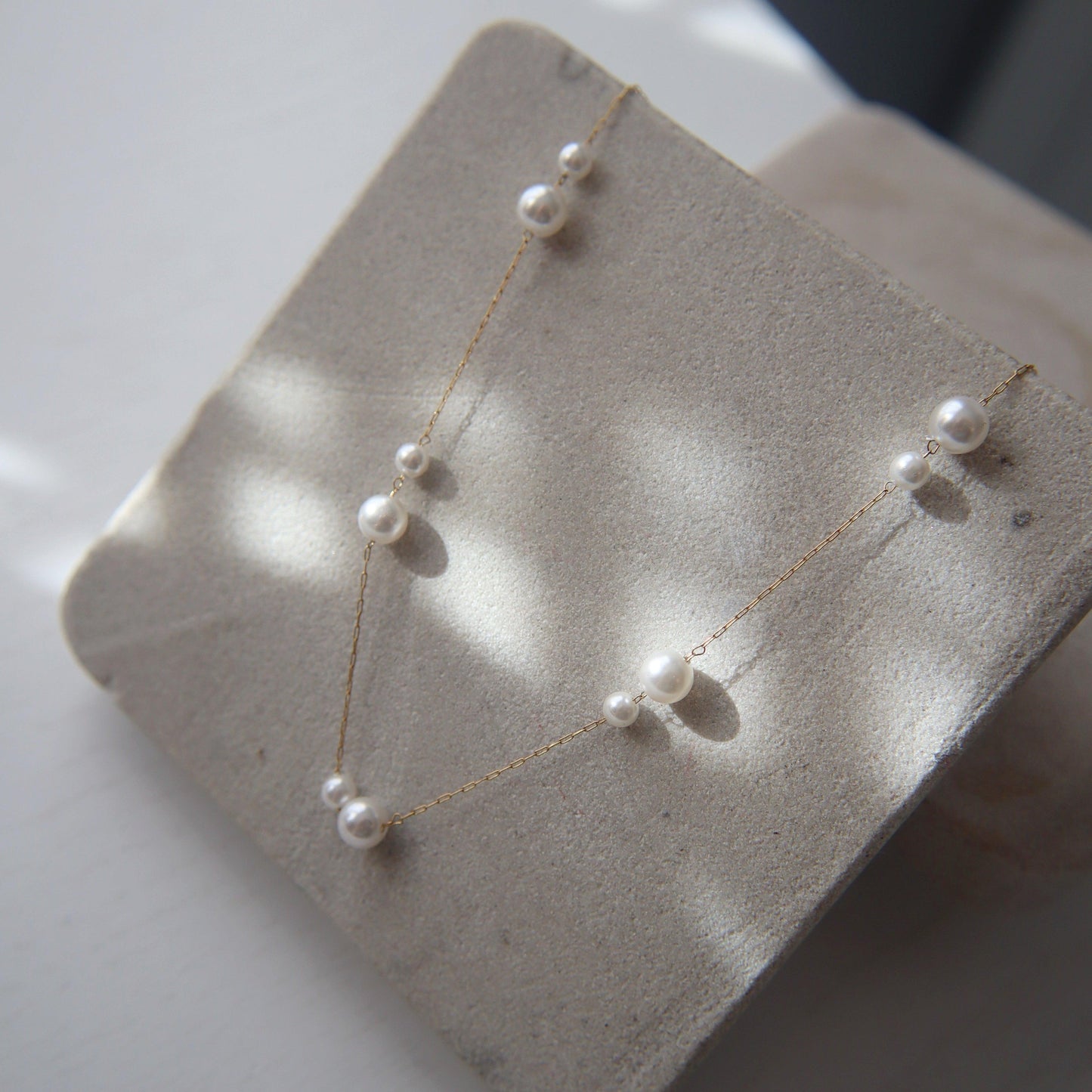 Alina Double Pearl Necklace - JESSA JEWELRY | GOLD JEWELRY; dainty, affordable gold everyday jewelry. Tarnish free, water-resistant, hypoallergenic. Jewelry for everyday wear