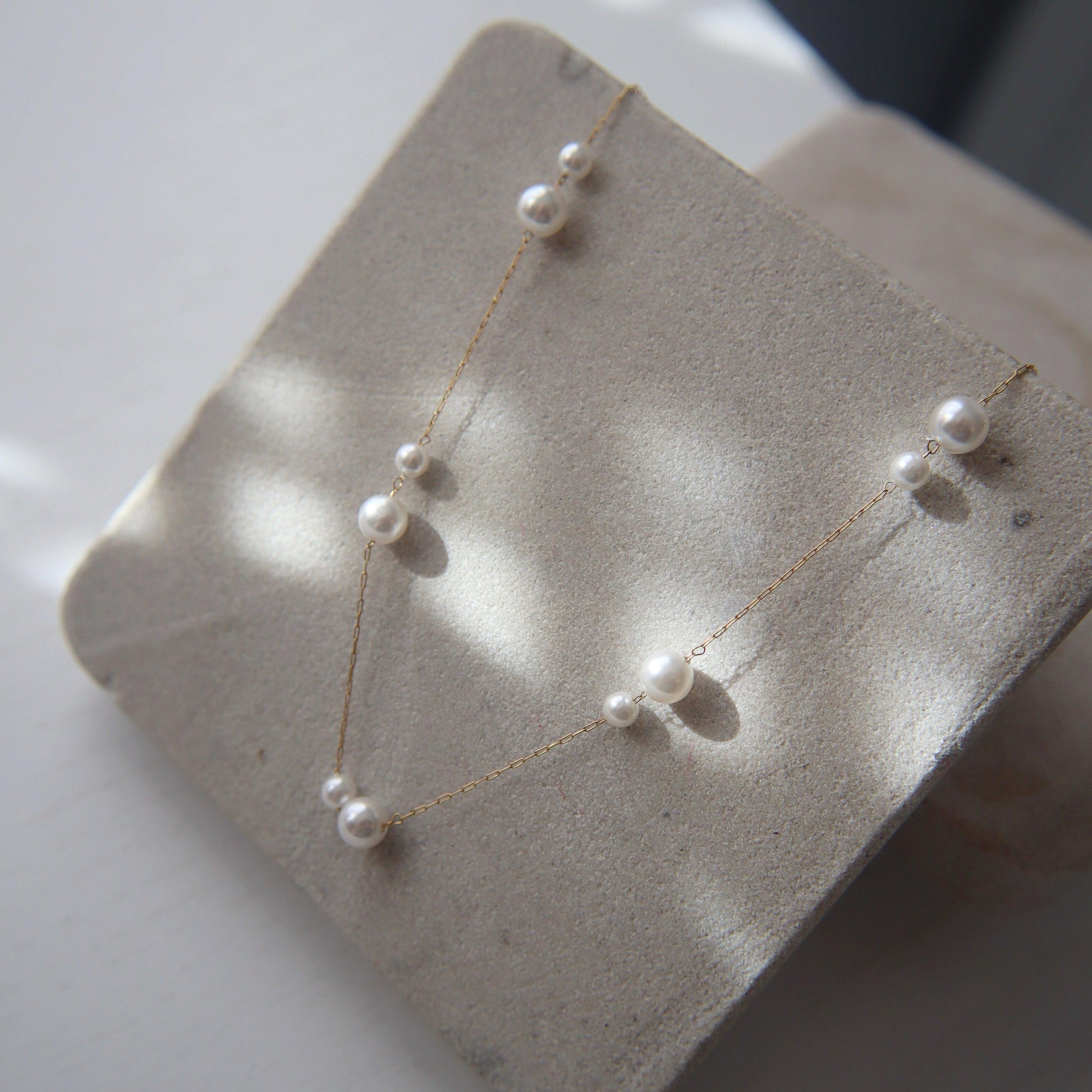 Alina Double Pearl Necklace - JESSA JEWELRY | GOLD JEWELRY; dainty, affordable gold everyday jewelry. Tarnish free, water-resistant, hypoallergenic. Jewelry for everyday wear
