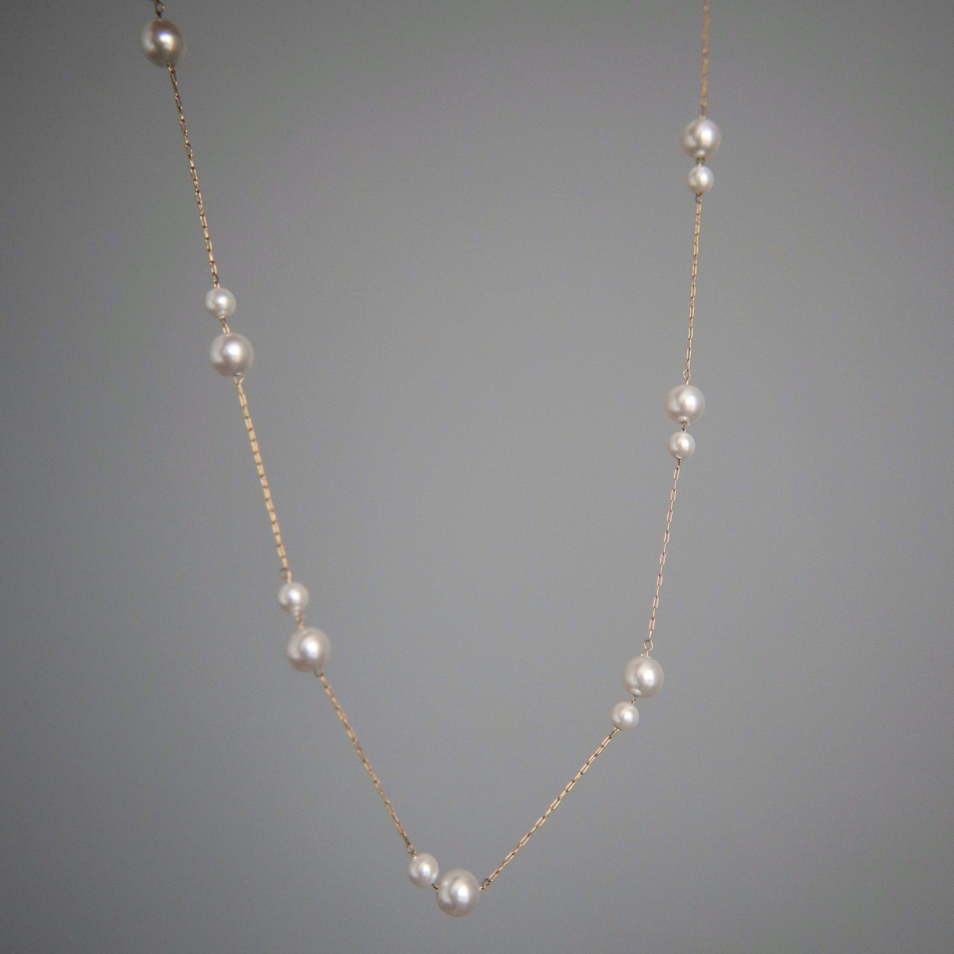 Alina Double Pearl Necklace - JESSA JEWELRY | GOLD JEWELRY; dainty, affordable gold everyday jewelry. Tarnish free, water-resistant, hypoallergenic. Jewelry for everyday wear