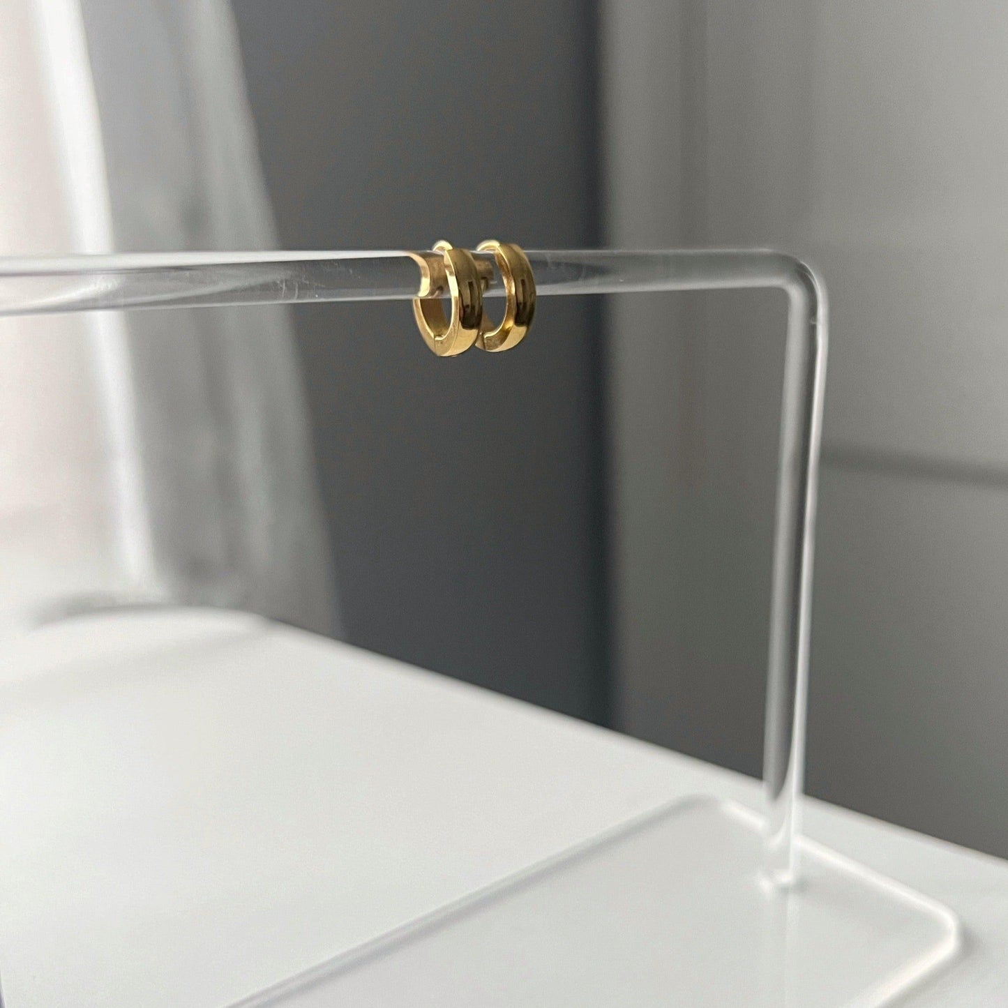 Sadie Hoops | Minimalistic Hoops - JESSA JEWELRY | GOLD JEWELRY; dainty, affordable gold everyday jewelry. Tarnish free, water-resistant, hypoallergenic. Jewelry for everyday wear