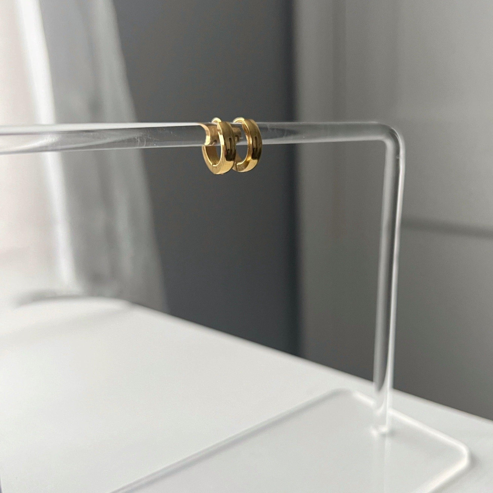 Sadie Hoops | Minimalistic Hoops - JESSA JEWELRY | GOLD JEWELRY; dainty, affordable gold everyday jewelry. Tarnish free, water-resistant, hypoallergenic. Jewelry for everyday wear
