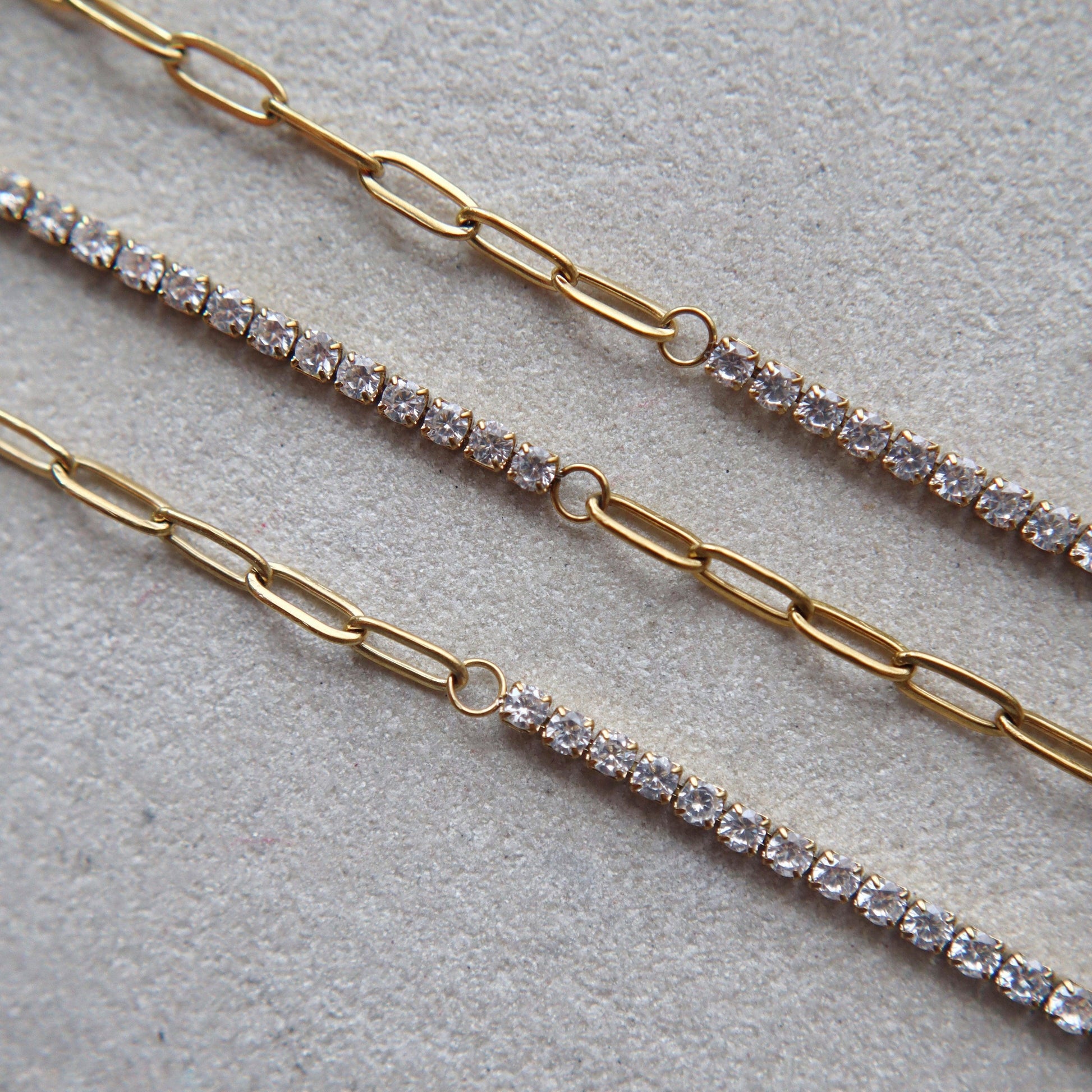 Celine Necklace | CZ Paperclip Necklace - JESSA JEWELRY | GOLD JEWELRY; dainty, affordable gold everyday jewelry. Tarnish free, water-resistant, hypoallergenic. Jewelry for everyday wear
