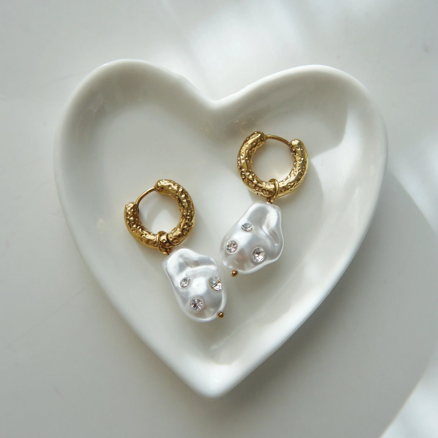 Faye Hoops | Lightweight Faux Pearl Earrings