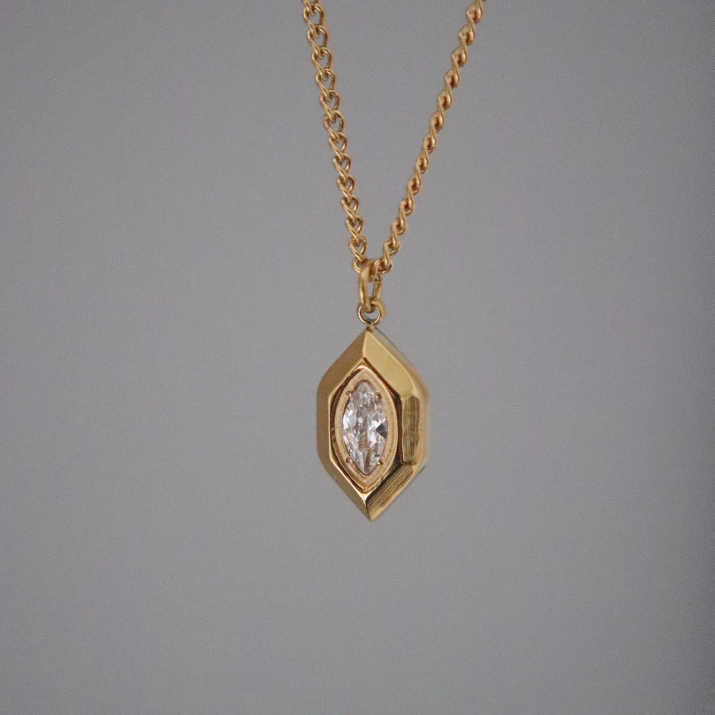 Marlow Marquise Necklace - JESSA JEWELRY | GOLD JEWELRY; dainty, affordable gold everyday jewelry. Tarnish free, water-resistant, hypoallergenic. Jewelry for everyday wear