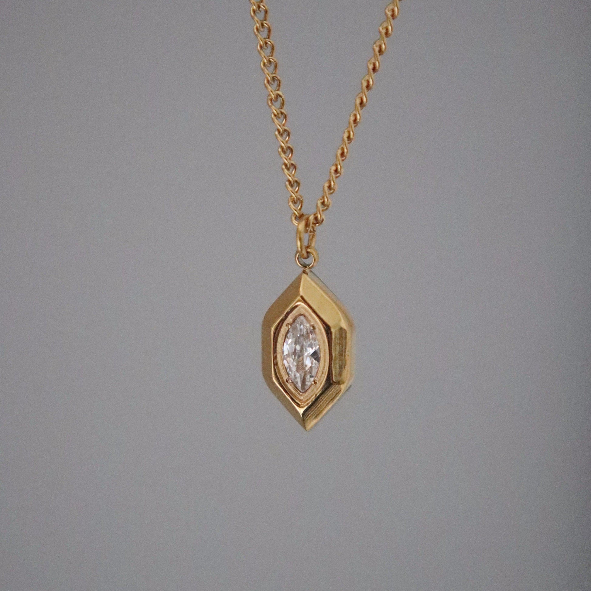 Marlow Marquise Necklace - JESSA JEWELRY | GOLD JEWELRY; dainty, affordable gold everyday jewelry. Tarnish free, water-resistant, hypoallergenic. Jewelry for everyday wear