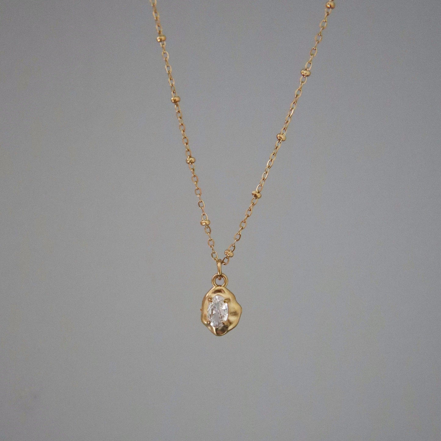 Raina Pebble Necklace | Pendant Necklace - JESSA JEWELRY | GOLD JEWELRY; dainty, affordable gold everyday jewelry. Tarnish free, water-resistant, hypoallergenic. Jewelry for everyday wear