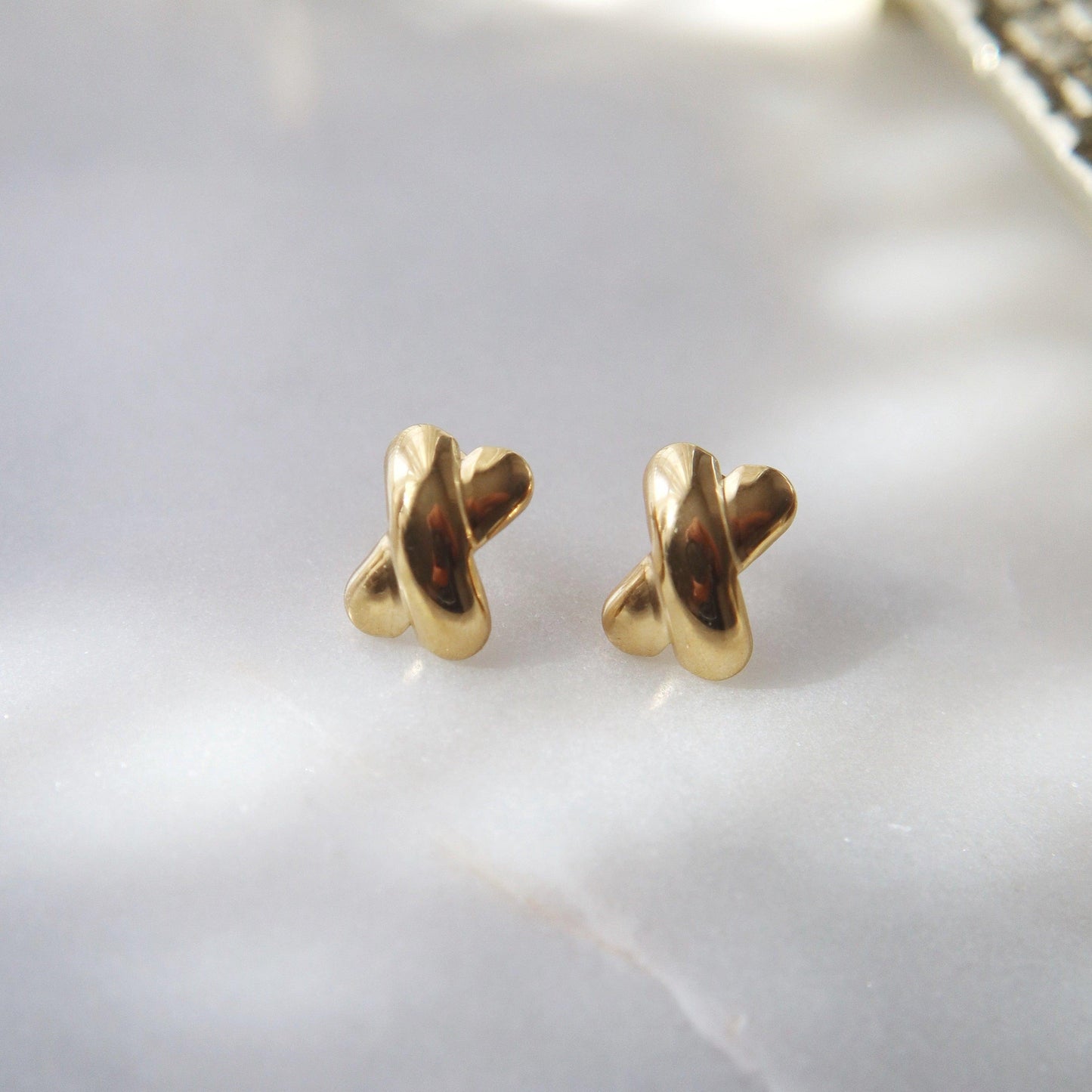 Puffy XX Earrings - JESSA JEWELRY | GOLD JEWELRY; dainty, affordable gold everyday jewelry. Tarnish free, water-resistant, hypoallergenic. Jewelry for everyday wear
