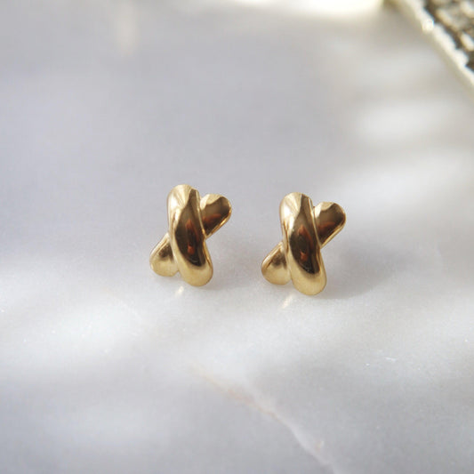 Puffy XX Earrings - JESSA JEWELRY | GOLD JEWELRY; dainty, affordable gold everyday jewelry. Tarnish free, water-resistant, hypoallergenic. Jewelry for everyday wear