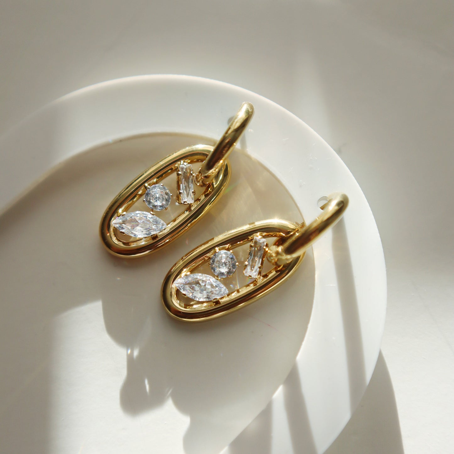 Florence Oval Drop Hoops