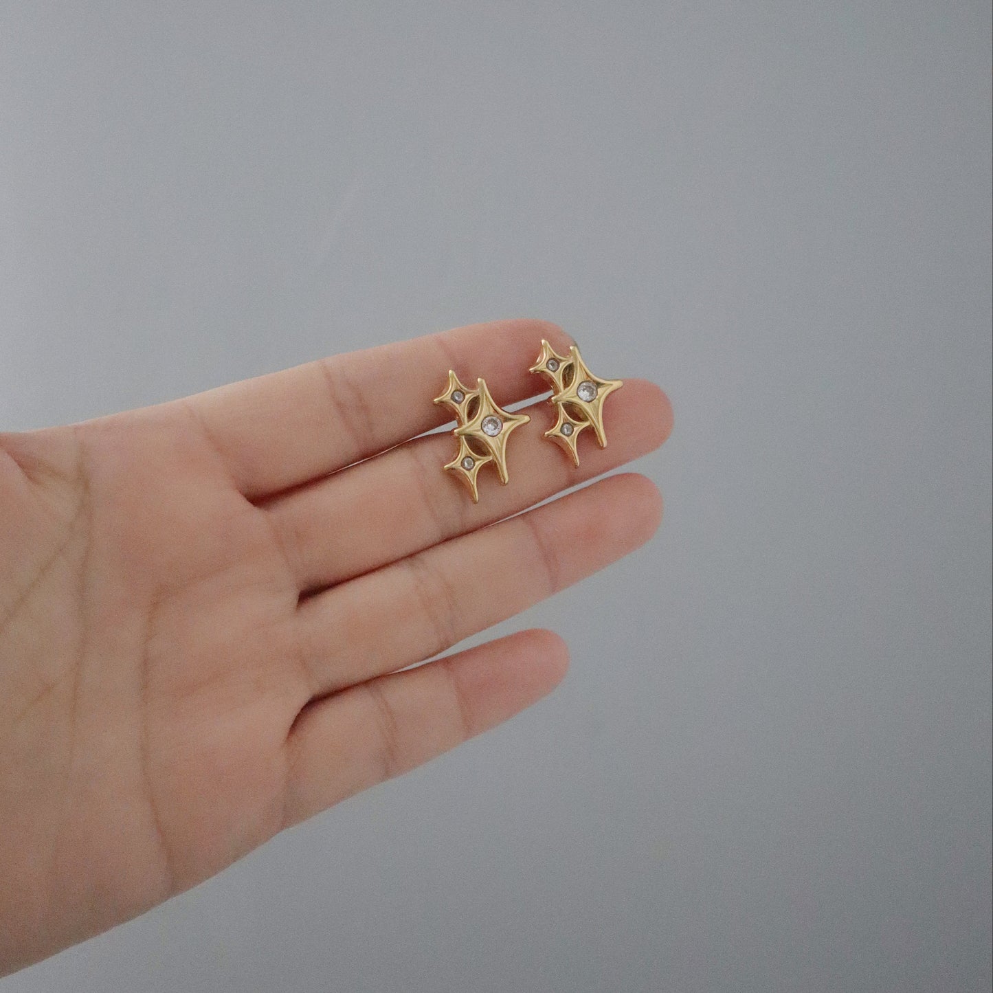 Tri-Starlet Stud Earrings
