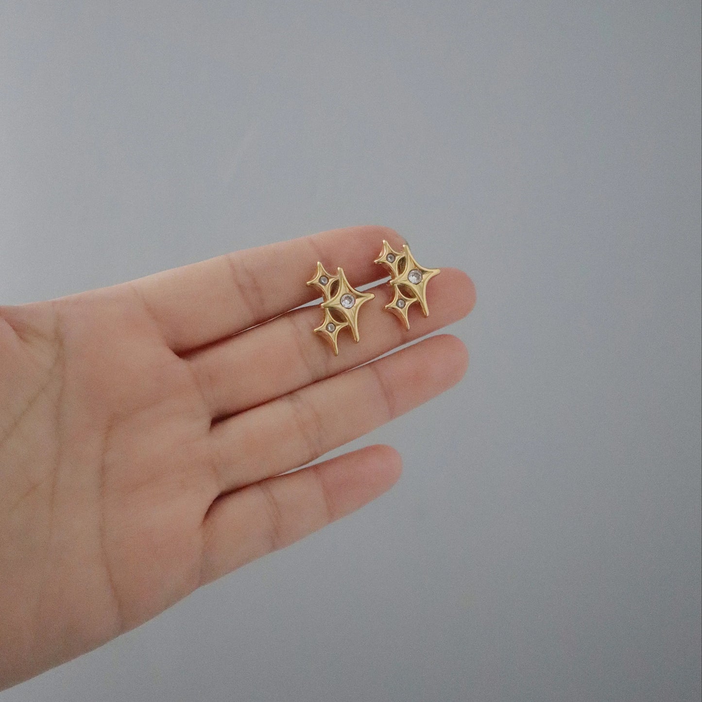 Tri-Starlet Stud Earrings