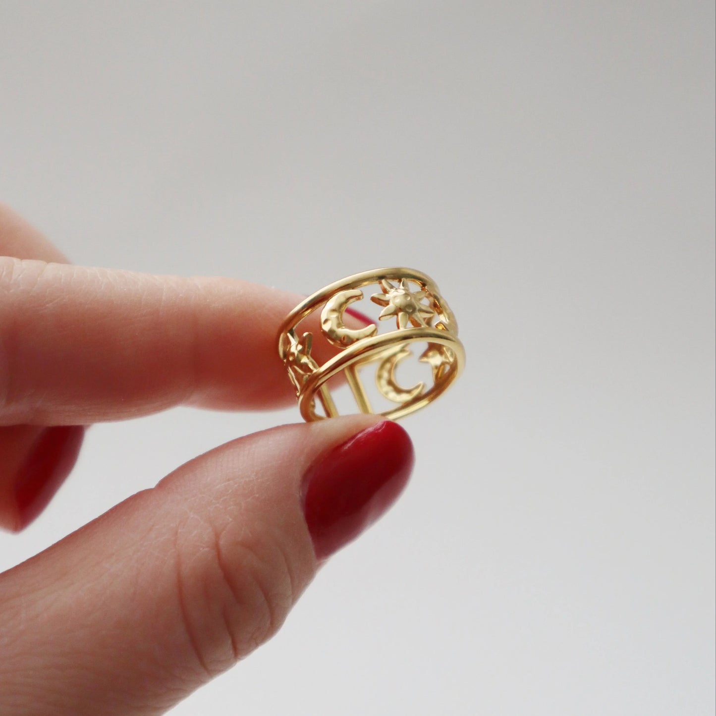 Astra Ring | Moon, Star and Sun Adjustable Ring