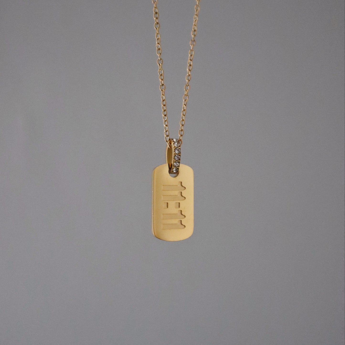 11:11 CZ Tag Necklace