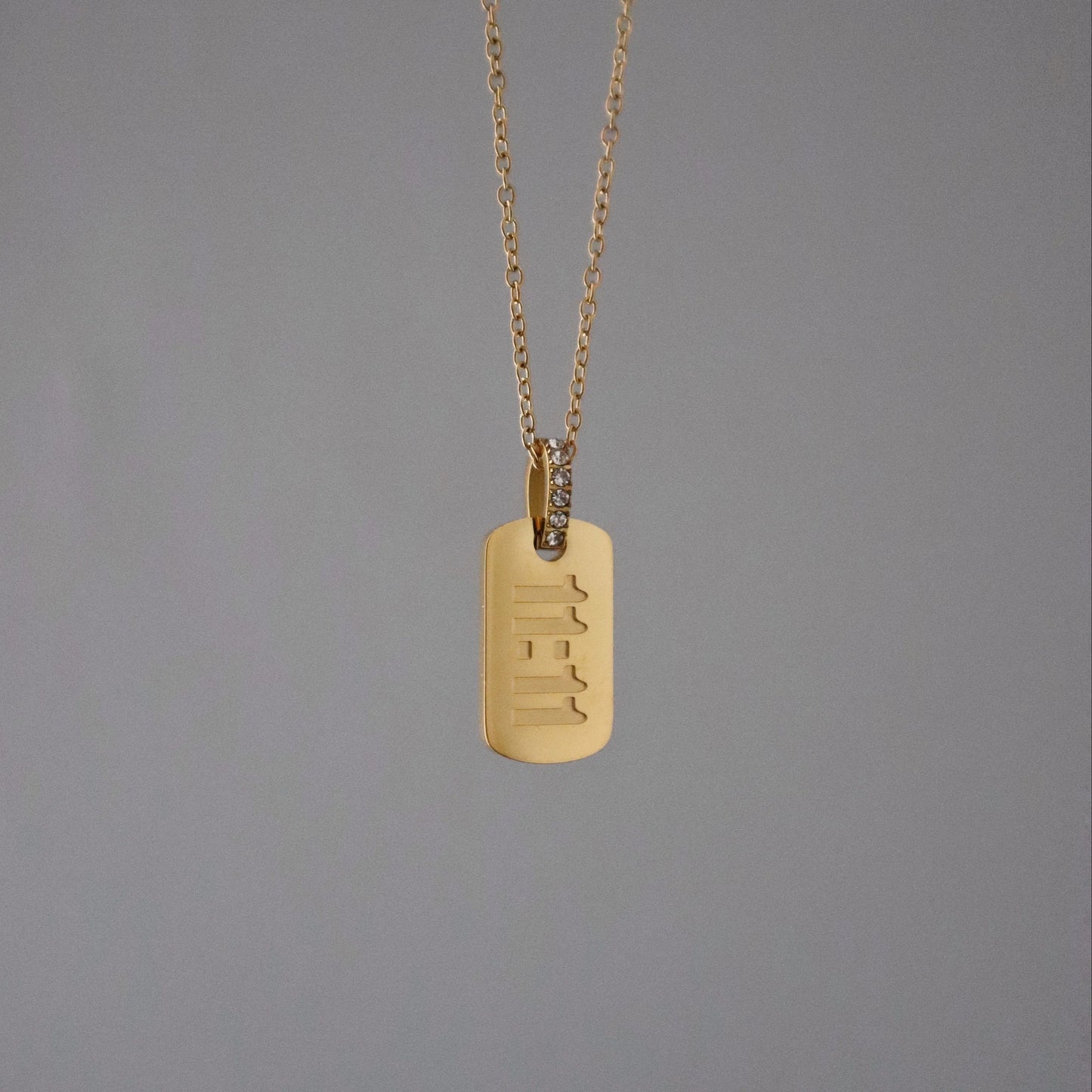 11:11 CZ Tag Necklace