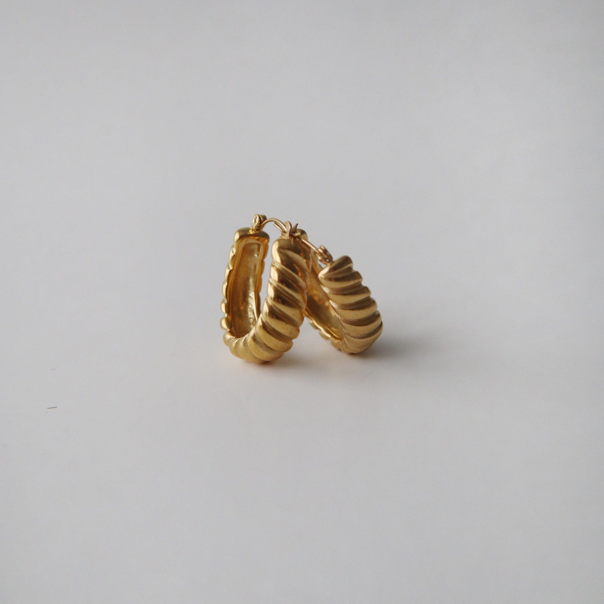 Maxine Hoops | Chunky Gold Hoops - JESSA JEWELRY | GOLD JEWELRY; dainty, affordable gold everyday jewelry. Tarnish free, water-resistant, hypoallergenic. Jewelry for everyday wear