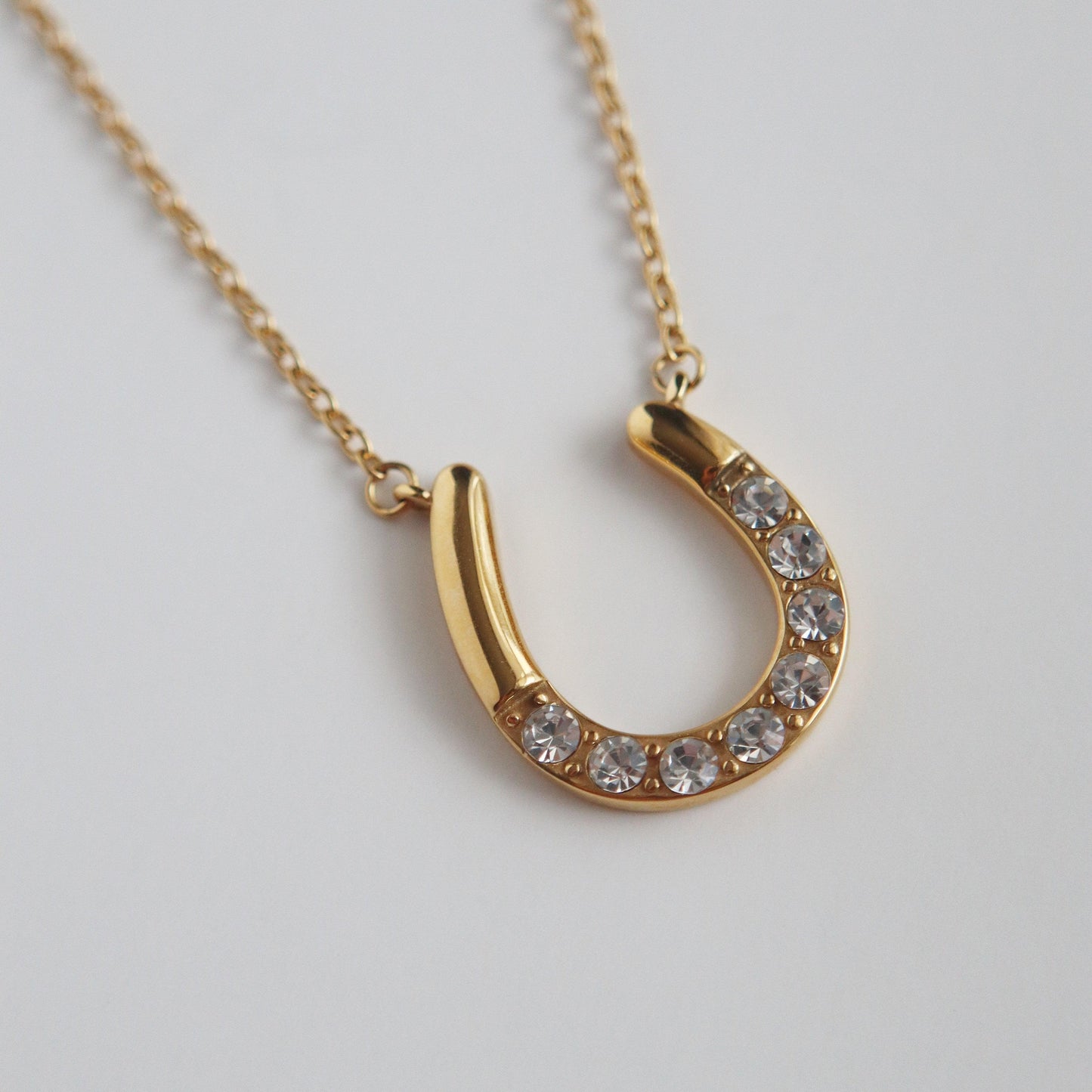 Horseshoe Necklace | Pendant Necklace - JESSA JEWELRY | GOLD JEWELRY; dainty, affordable gold everyday jewelry. Tarnish free, water-resistant, hypoallergenic. Jewelry for everyday wear