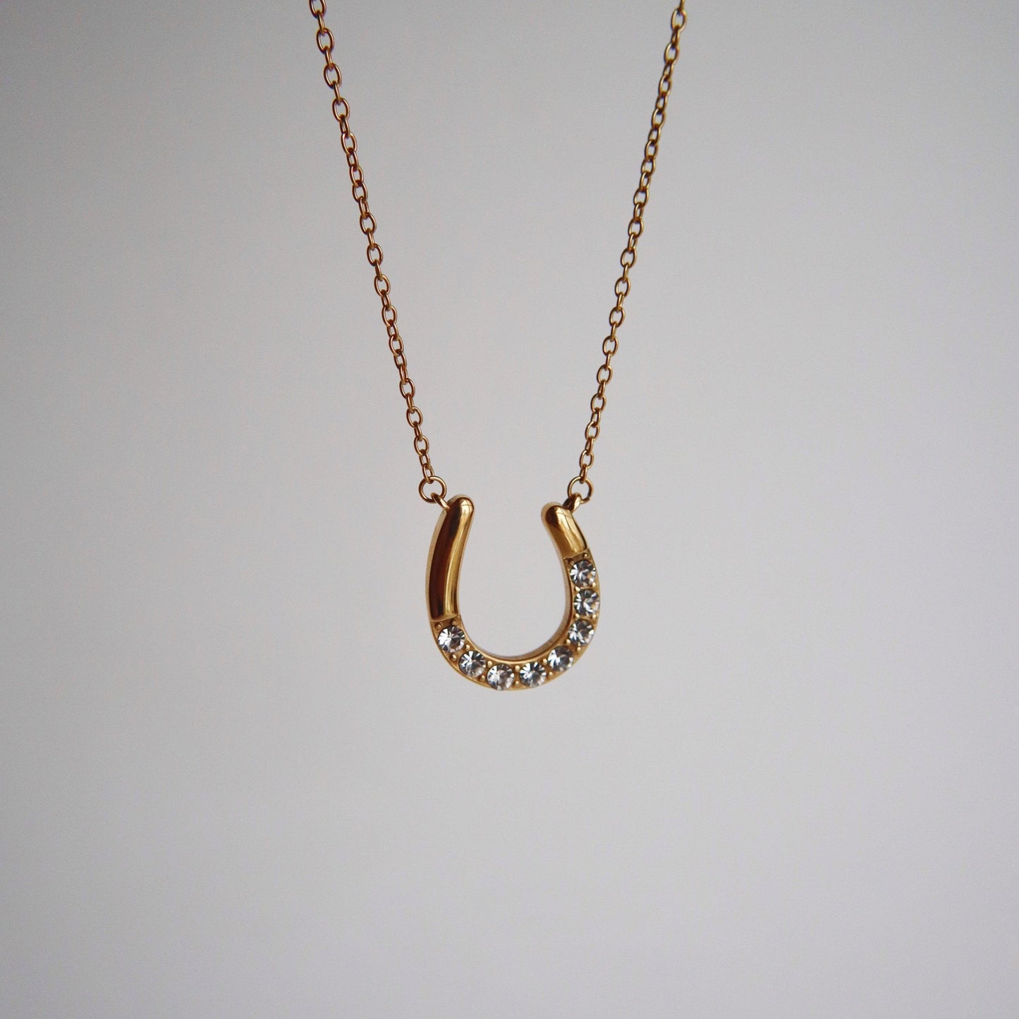 Horseshoe Necklace | Pendant Necklace - JESSA JEWELRY | GOLD JEWELRY; dainty, affordable gold everyday jewelry. Tarnish free, water-resistant, hypoallergenic. Jewelry for everyday wear