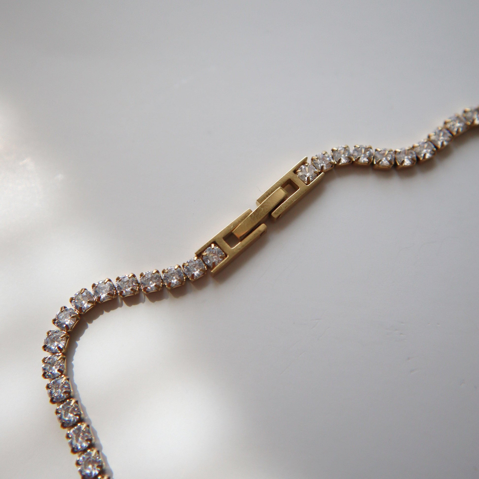 CZ Tennis Necklace - JESSA JEWELRY | GOLD JEWELRY; dainty, affordable gold everyday jewelry. Tarnish free, water-resistant, hypoallergenic. Jewelry for everyday wear