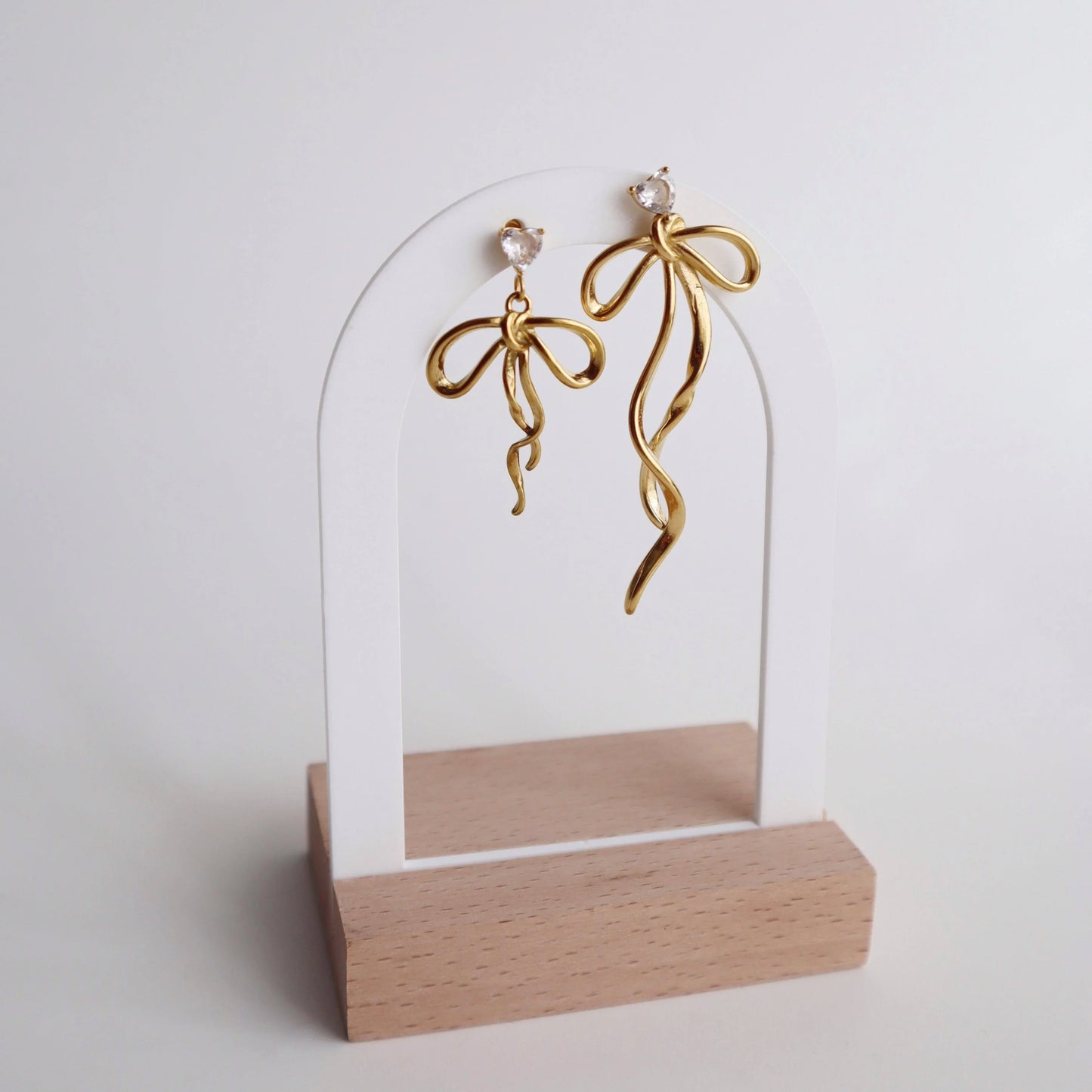 Keira Bow Dangle Earrings - JESSA JEWELRY | GOLD JEWELRY; dainty, affordable gold everyday jewelry. Tarnish free, water-resistant, hypoallergenic. Jewelry for everyday wear