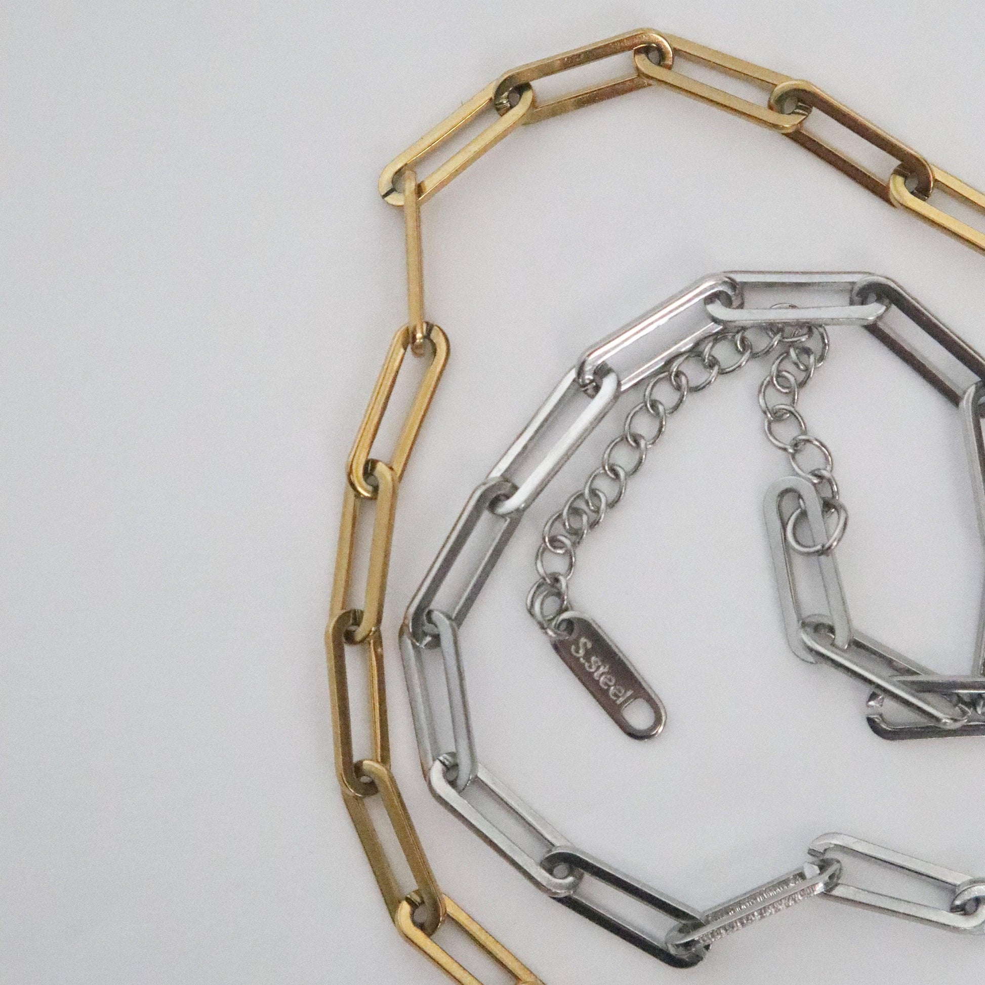 Two Tone Paperclip Chain | Silver & Gold Chain - JESSA JEWELRY | GOLD JEWELRY; dainty, affordable gold everyday jewelry. Tarnish free, water-resistant, hypoallergenic. Jewelry for everyday wear