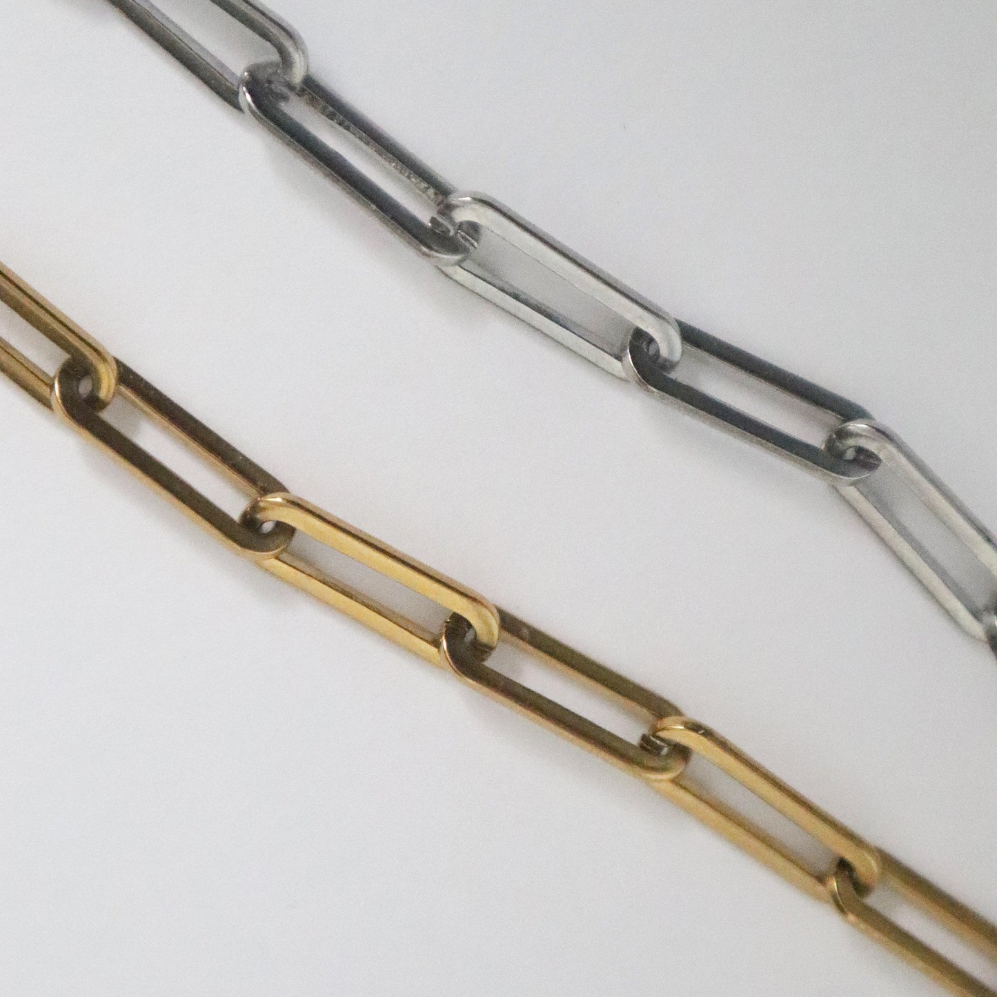 Two Tone Paperclip Chain | Silver & Gold Chain - JESSA JEWELRY | GOLD JEWELRY; dainty, affordable gold everyday jewelry. Tarnish free, water-resistant, hypoallergenic. Jewelry for everyday wear