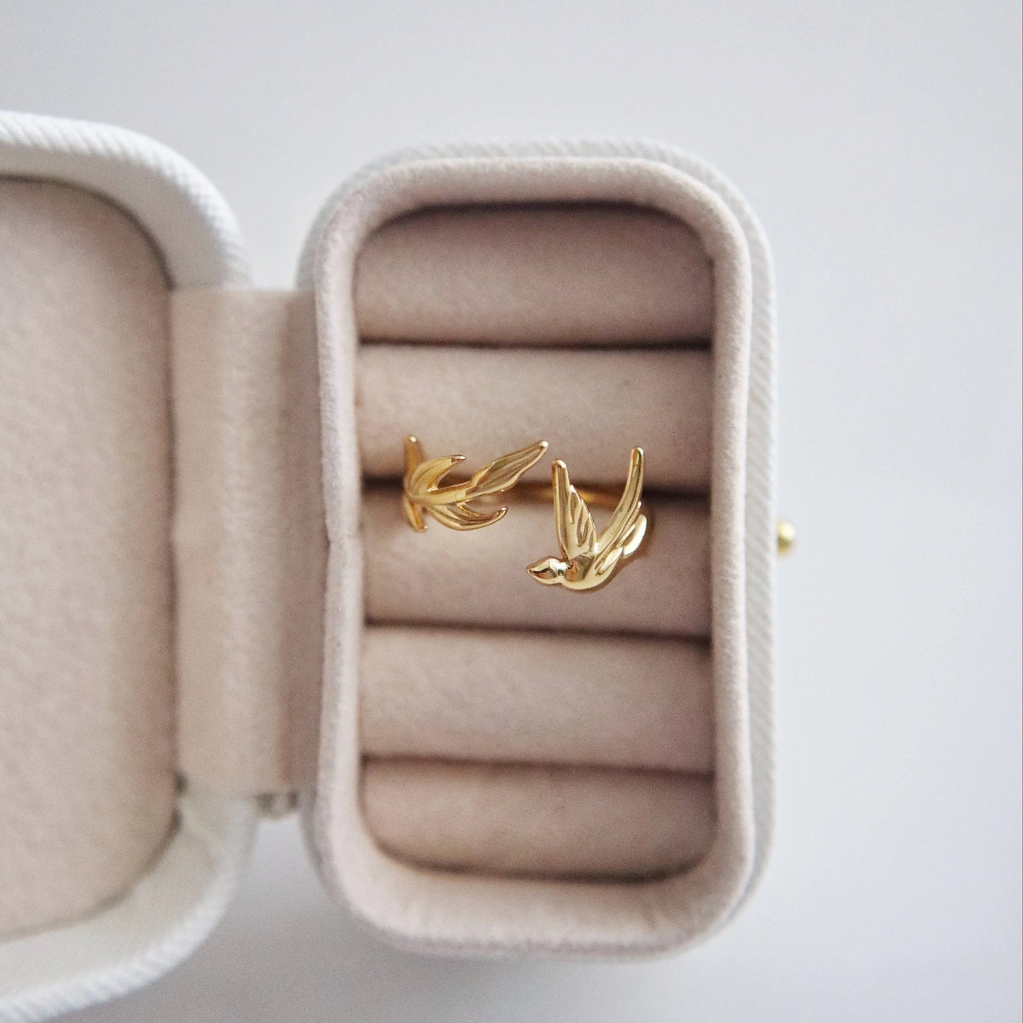 Leaf Dove Ring | Adjustable Dainty Ring