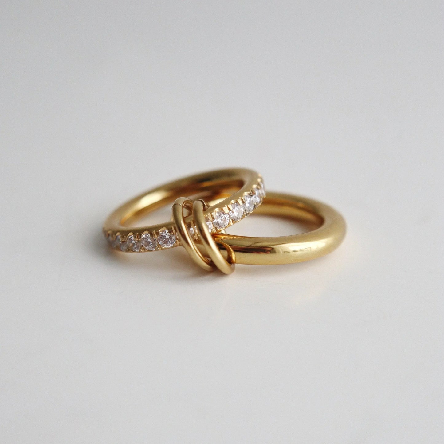 Cecilia Double Stacked Ring | CZ Interlocking Ring