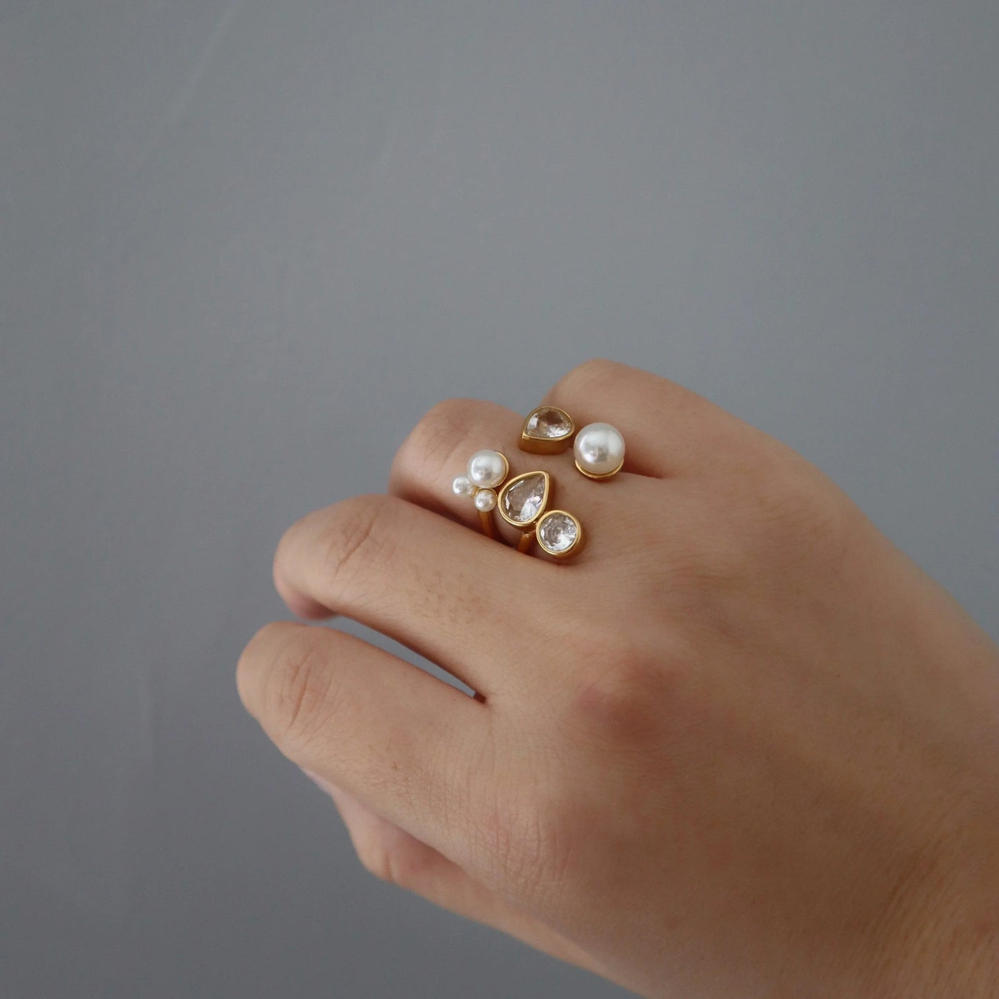 Blossom Ring | Pearl and CZ Ring