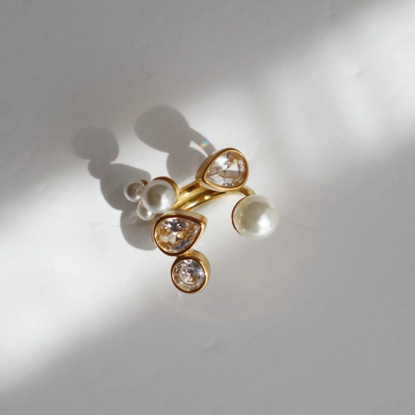 Blossom Ring | Pearl and CZ Ring