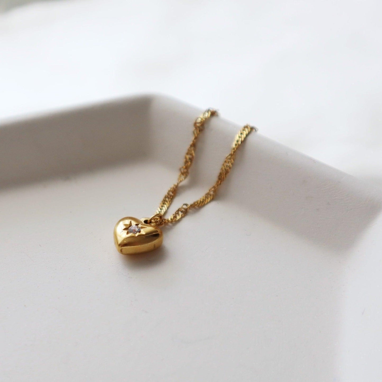 Starry Heart Necklace | Pendant Necklace - JESSA JEWELRY | GOLD JEWELRY; dainty, affordable gold everyday jewelry. Tarnish free, water-resistant, hypoallergenic. Jewelry for everyday wear
