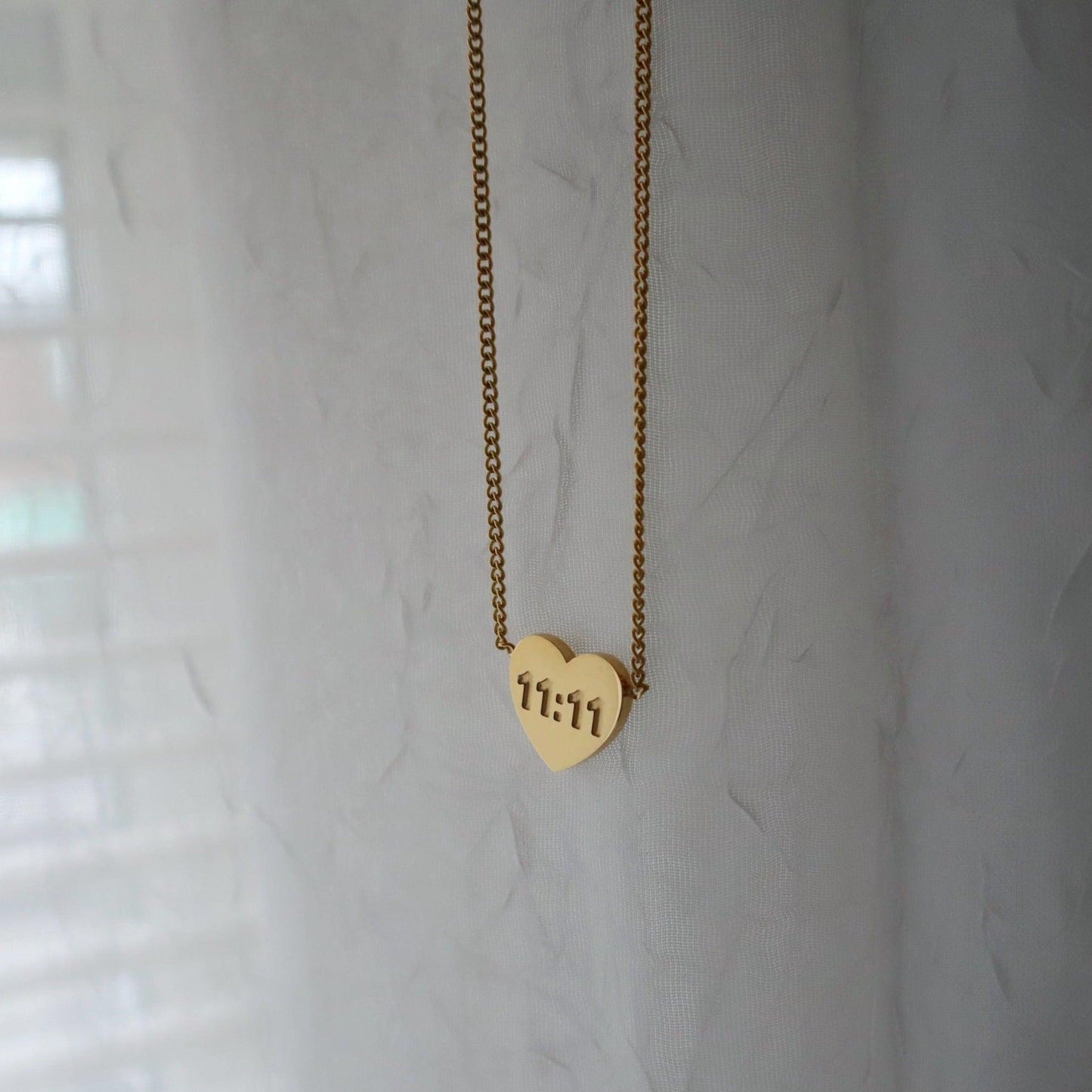 11:11 Heart Necklace | Pendant Necklace - JESSA JEWELRY | GOLD JEWELRY; dainty, affordable gold everyday jewelry. Tarnish free, water-resistant, hypoallergenic. Jewelry for everyday wear