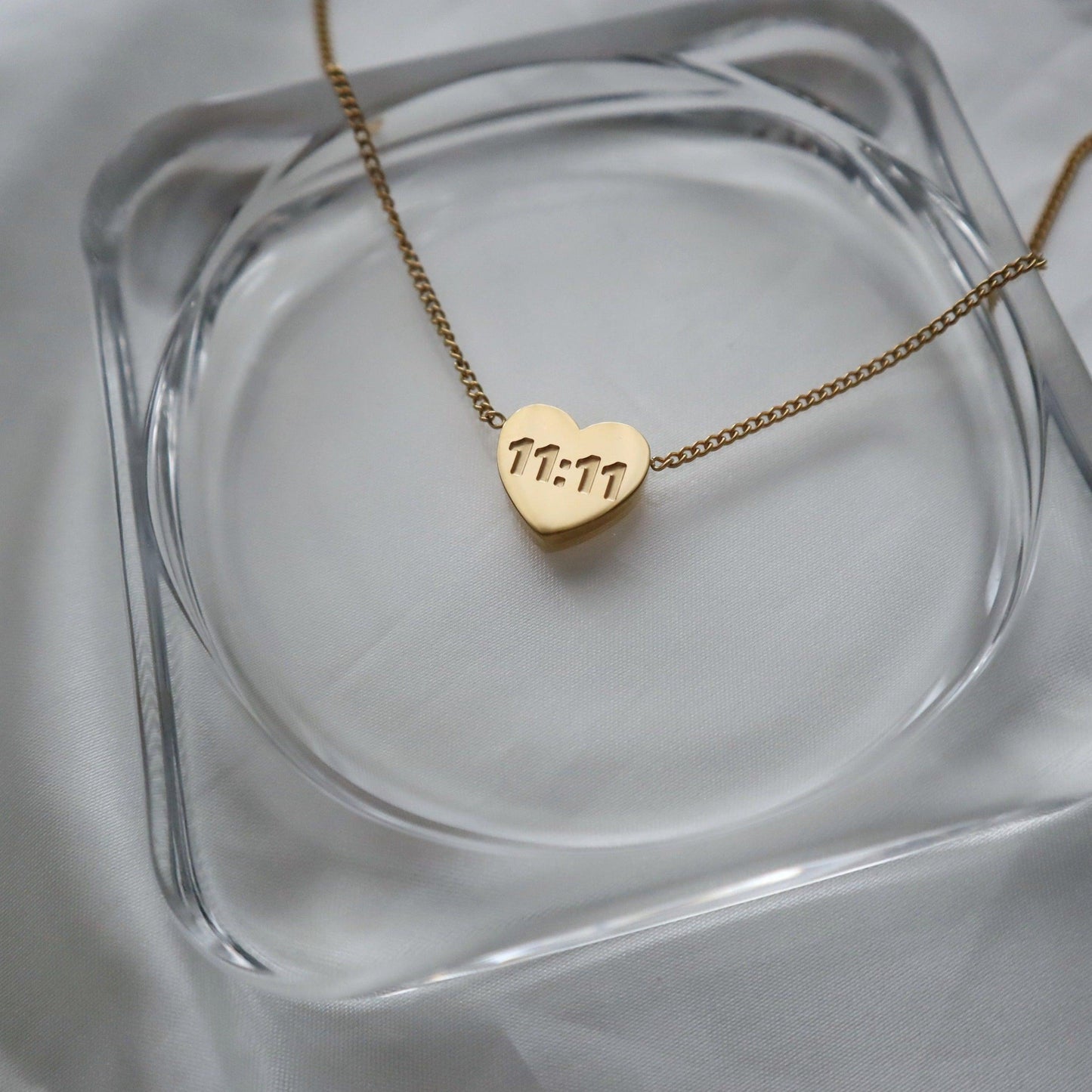 11:11 Heart Necklace | Pendant Necklace - JESSA JEWELRY | GOLD JEWELRY; dainty, affordable gold everyday jewelry. Tarnish free, water-resistant, hypoallergenic. Jewelry for everyday wear