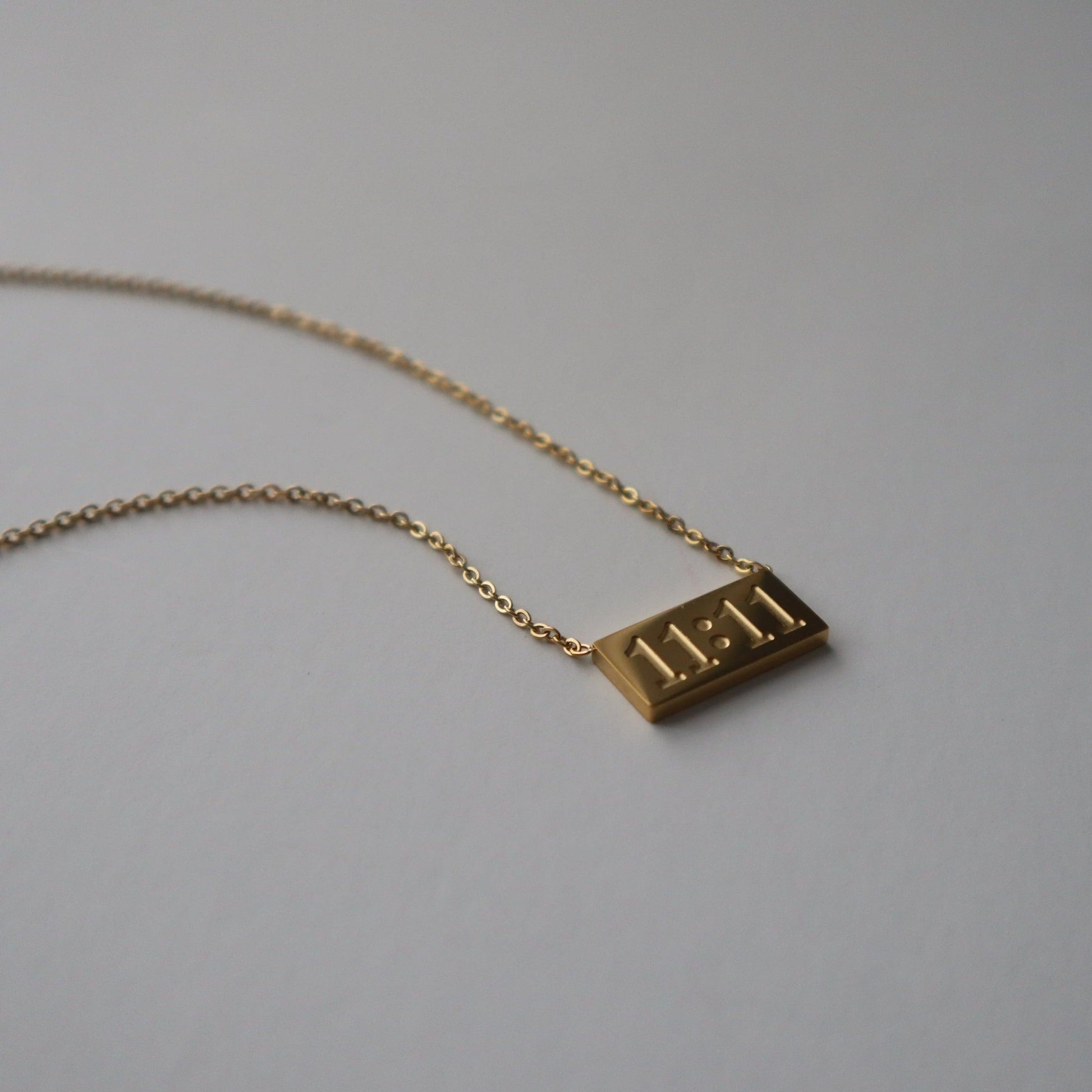 11:11 Necklace | Pendant Necklace - JESSA JEWELRY | GOLD JEWELRY; dainty, affordable gold everyday jewelry. Tarnish free, water-resistant, hypoallergenic. Jewelry for everyday wear