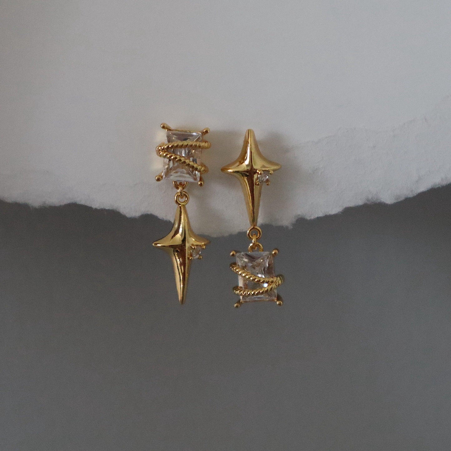 Starlight Dangle Earrings | Zircon Statement Earrings - JESSA JEWELRY | GOLD JEWELRY; dainty, affordable gold everyday jewelry. Tarnish free, water-resistant, hypoallergenic. Jewelry for everyday wear