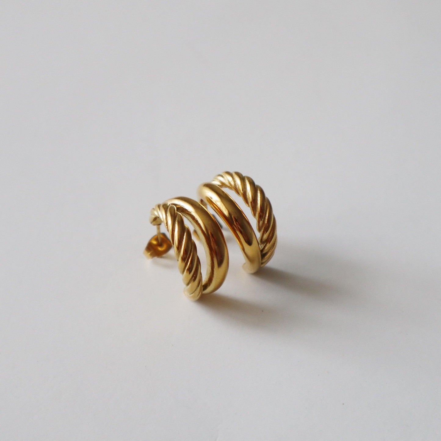 Gia Hoops | Double Hoop - JESSA JEWELRY | GOLD JEWELRY; dainty, affordable gold everyday jewelry. Tarnish free, water-resistant, hypoallergenic. Jewelry for everyday wear